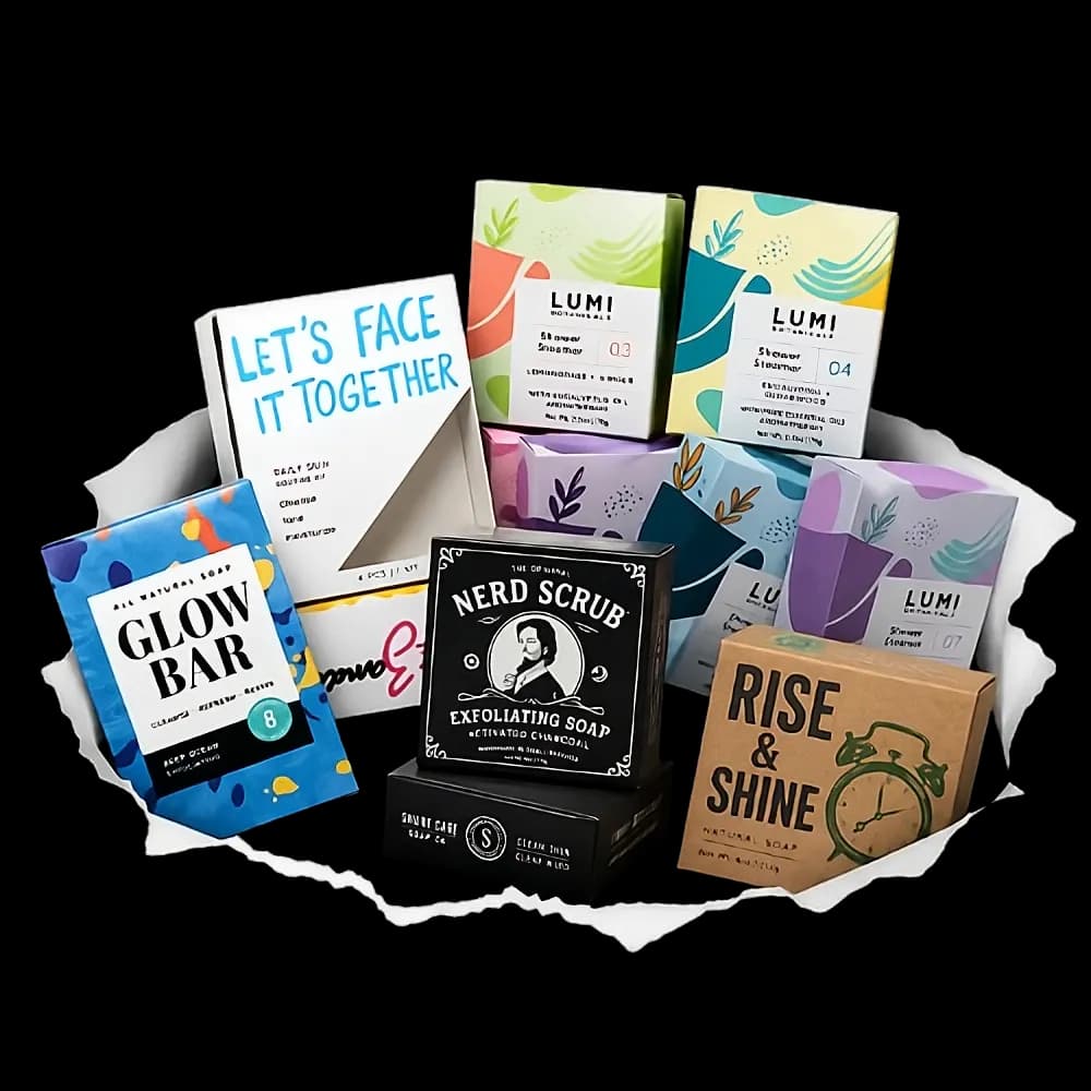 Custom printed soap box packaging with logo design
